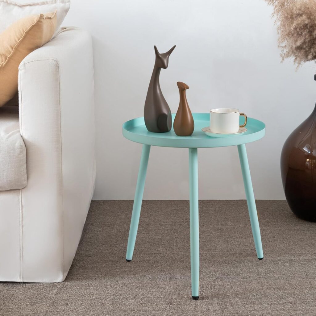 AOJEZOR Side Table:End Table for Living Room-Small Side Tables for Small Spaces Winter Sky with 3 Legged