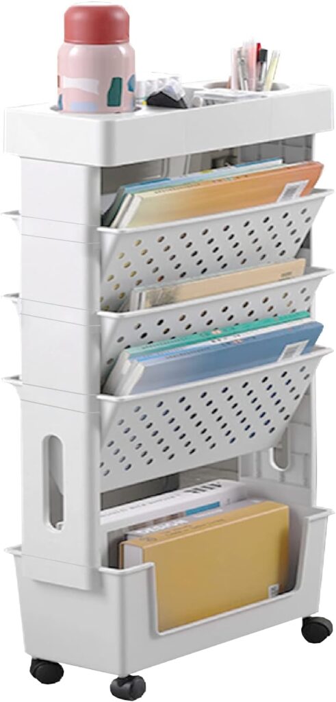 APBATS 5 Tier Book Rack Storage Bookshelf, Removable Movable Unique Bookcase, Utility Organizer White Bookshelves for Kids Children Students Study in Bedroom Living Room Home School : Home  Kitchen