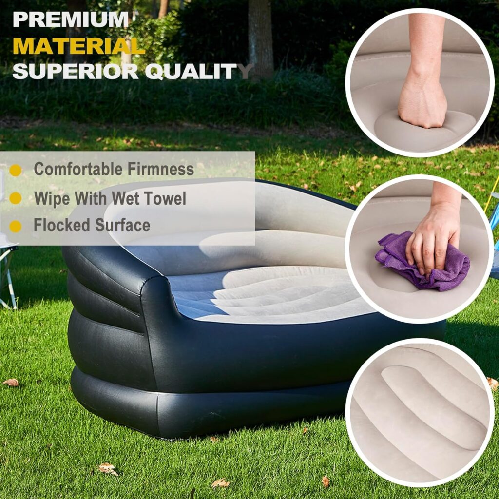 DIMAR GARDEN Inflatable Couch Outdoor Air Sofa,Blow Up Couches for Camping, Double Size