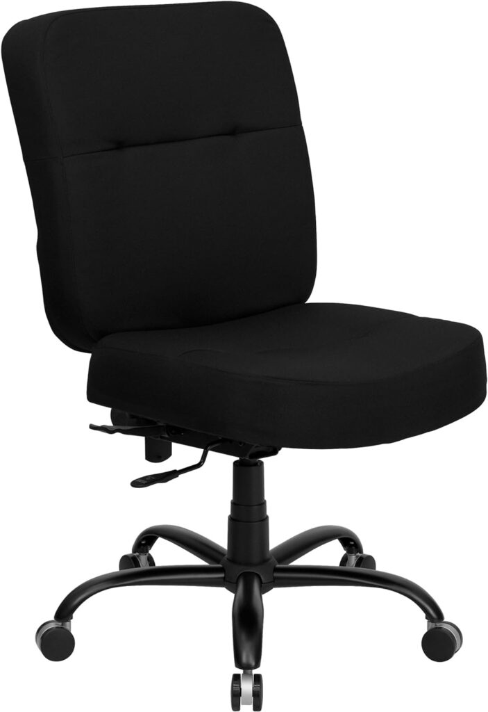 Flash Furniture HERCULES Series Big  Tall 400 lb. Rated Black Fabric Executive Swivel Ergonomic Office Chair with Rectangular Back