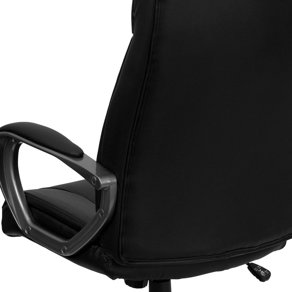 Flash Furniture High Back Black LeatherSoft Executive Swivel Office Chair with Arms 49.25 x 26.25 x 25