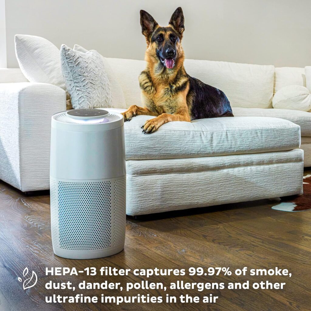 Instant HEPA Quiet Air Purifier, From the Makers of Instant Pot with Plasma Ion Technology for Rooms up to 1,940ft2, removes 99% of Dust, Smoke, Odors, Pollen  Pet Hair, for Bedrooms, Offices, Pearl