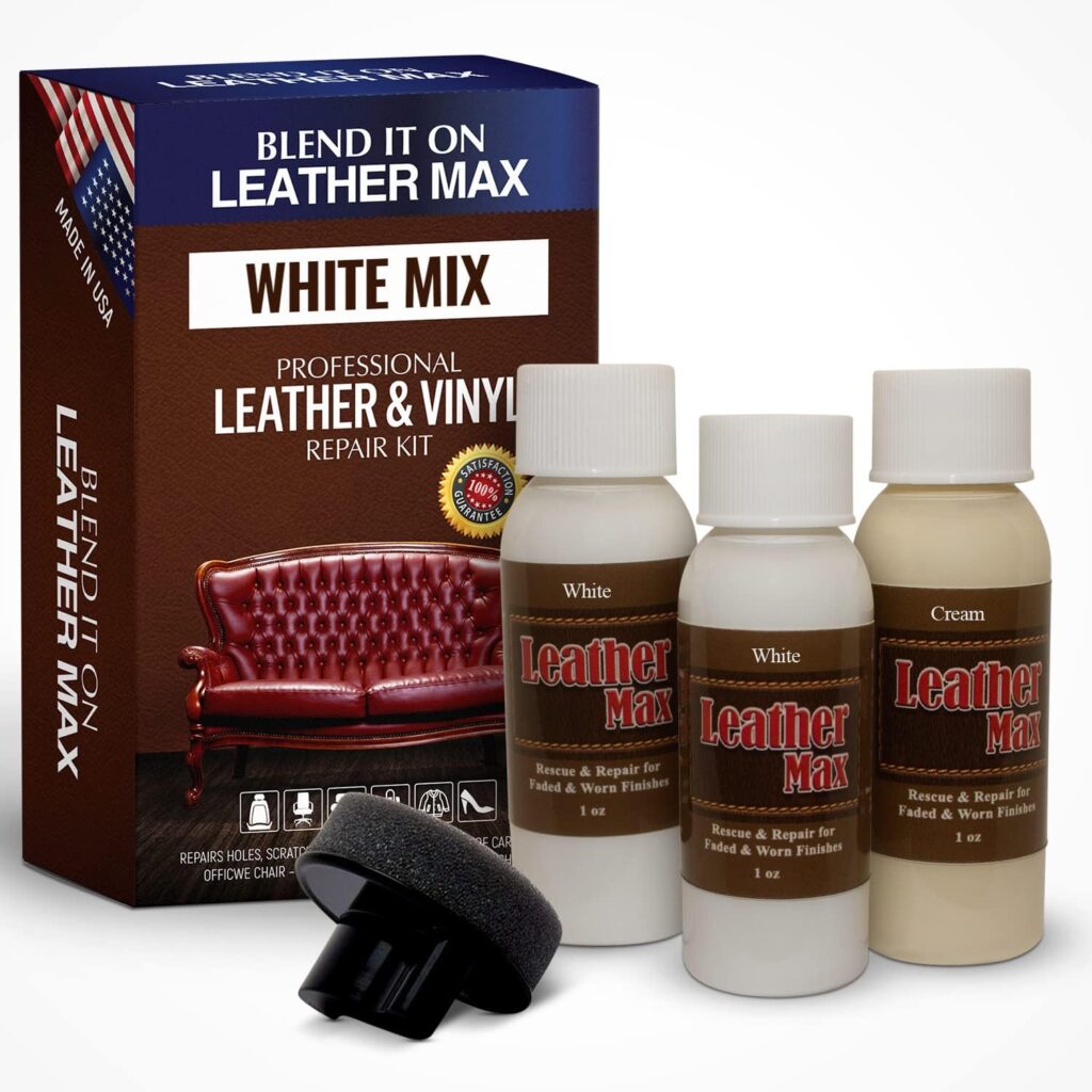 Leather Max Quick Blend Refinish and Repair Kit, Restore Couches, Recolor Furniture  Repair Car Seats, Jackets, Sofa, Boots / 3 Color Shades to Blend with/Leather Vinyl Bonded and More (Neutral Mix)