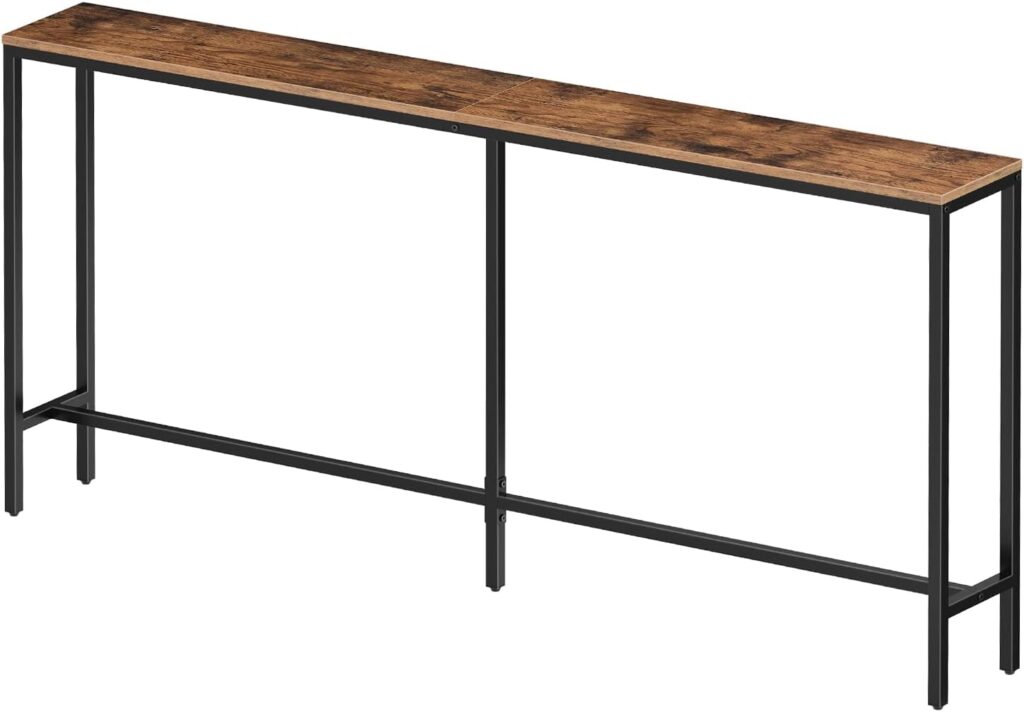 MAHANCRIS Skinny Console Table, 63 Narrow Sofa Table, Entryway Table, Industrial Sofa Table, Side Table, Sofa Hallway Table for Plants, Sturdy and Stable, Easy to Assemble CTHR16501