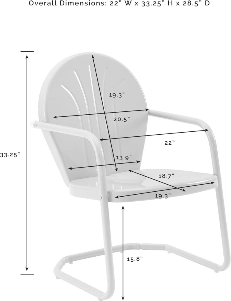 Crosley Furniture CO1001A-AQ Griffith Retro Metal Outdoor Chair, Aqua