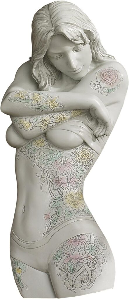 Design Toscano Tattoo Temptation Floral Seduction Wall Sculpture Collection 6.00 x 3.00