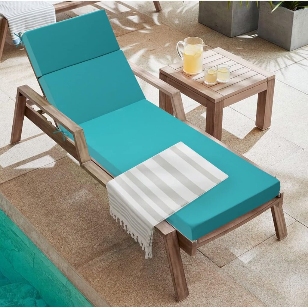 idee-home Chaise Lounge Cushions Outdoor, Lounge Chair Cushion 80in.L x 26in.W x 3in.D Patio Cushions for Outdoor Furniture Waterproof for Lawn Pool