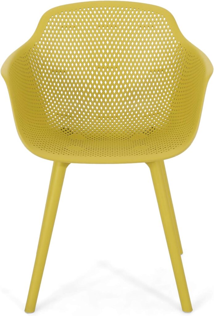 Christopher Knight Home Davina Outdoor Dining Chair (Set of 2), Yellow