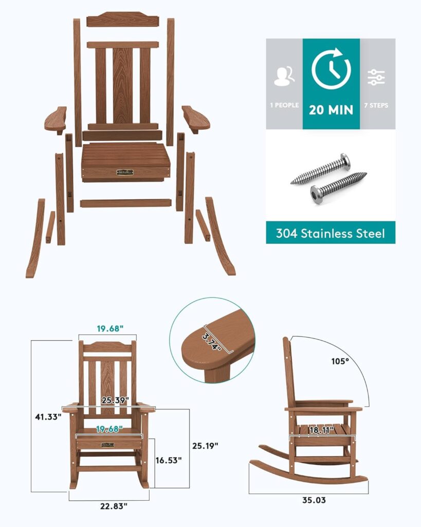 SERWALL Outdoor Rocking Chair Aruba