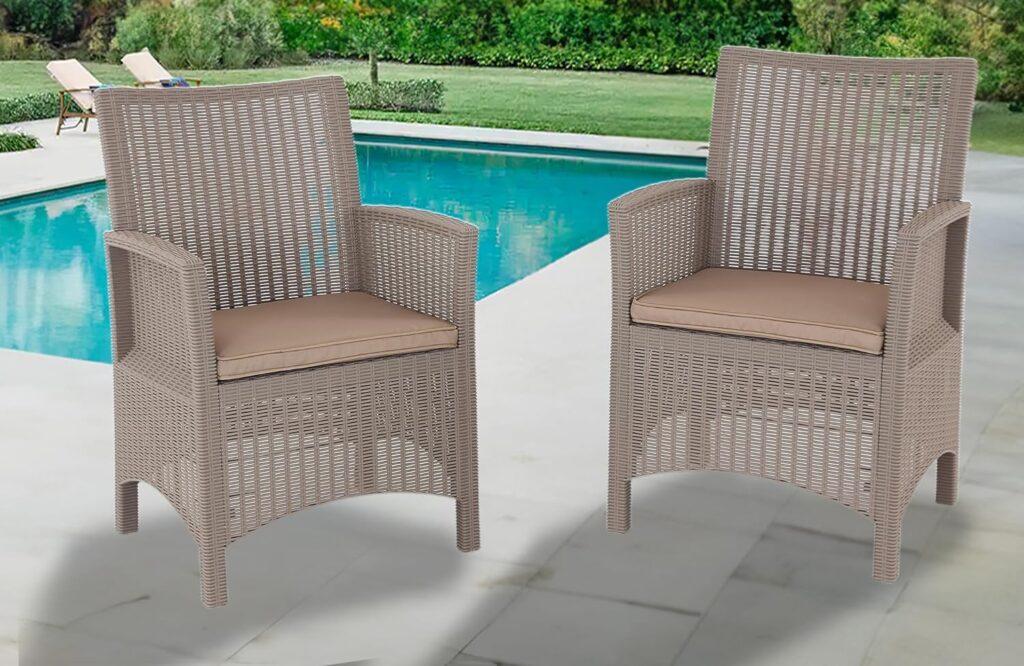 yoyomax 2 Pieces Outdoor Patio Furniture Set, Black