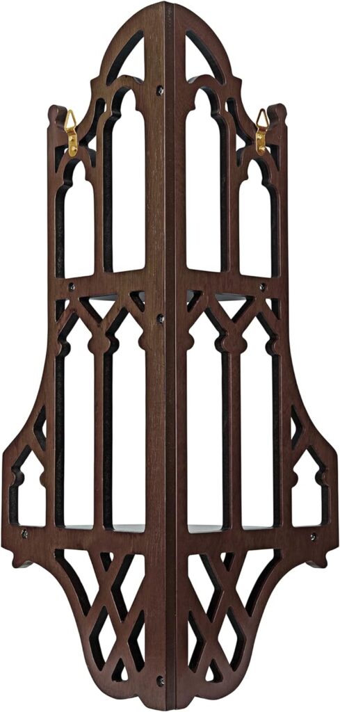 Design Toscano St. Thomas Aquinas Wall Shelf, Dark Brown