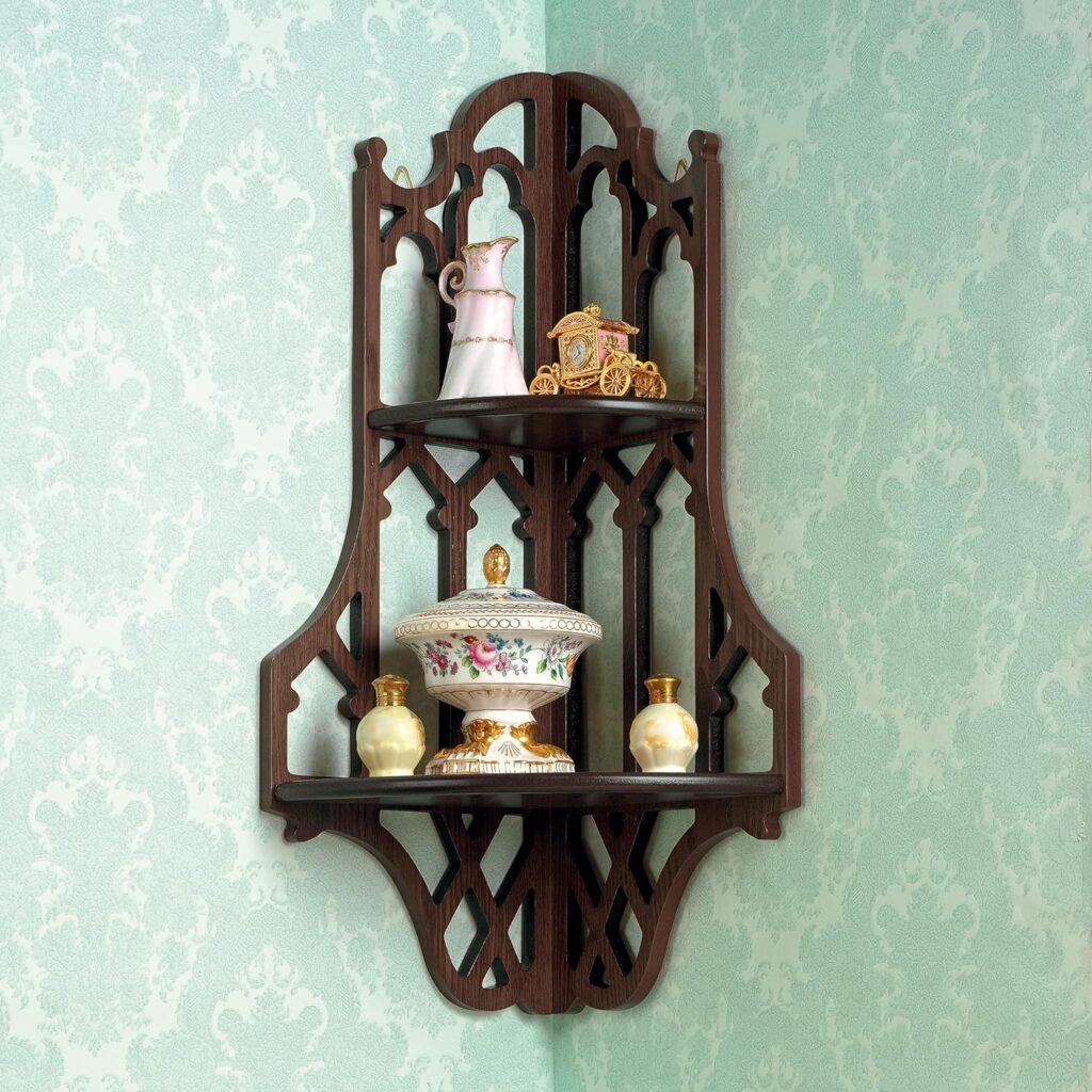 Design Toscano St. Thomas Aquinas Wall Shelf, Dark Brown