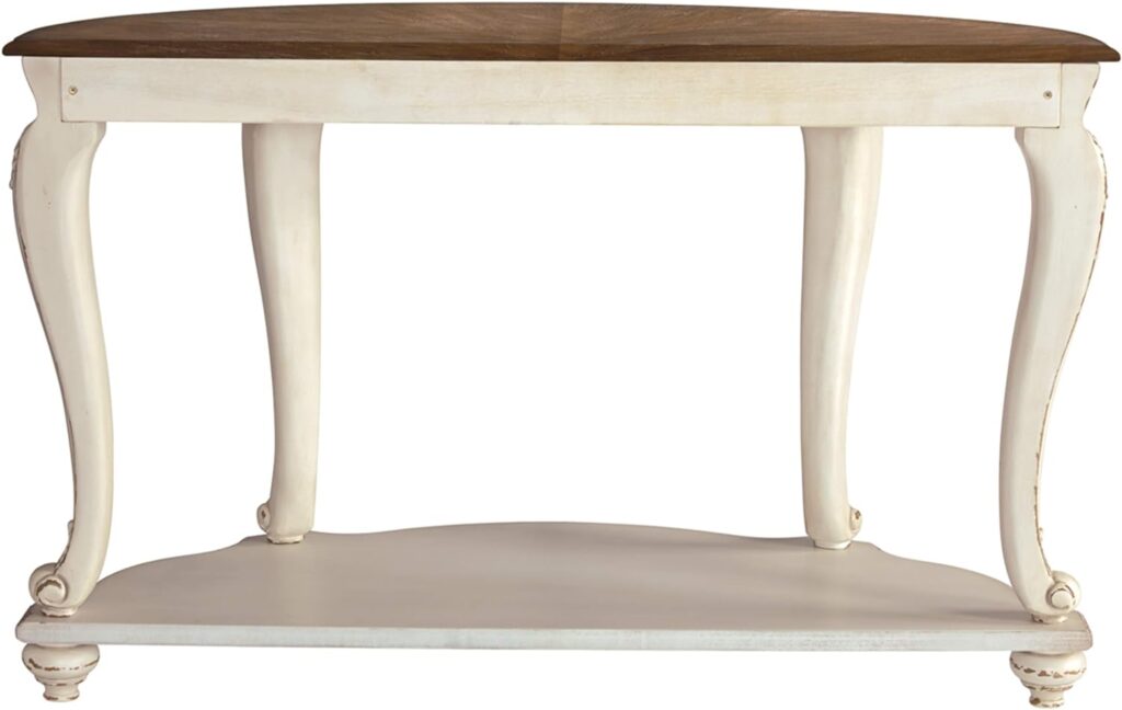 Signature Design by Ashley Realyn French Country Two Tone Round End Table, Chipped White