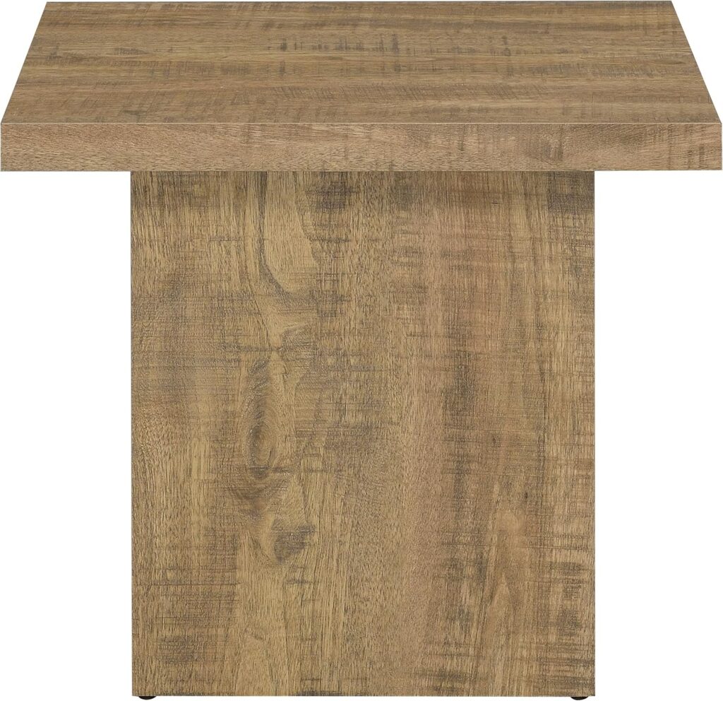 Coaster Home Furnishings Zetta Square Living Room End Table Sofa Side Table Engineered Eco-Friendly Wood Look Laminate Veneer Rustic Farmhouse Mango Brown 708067