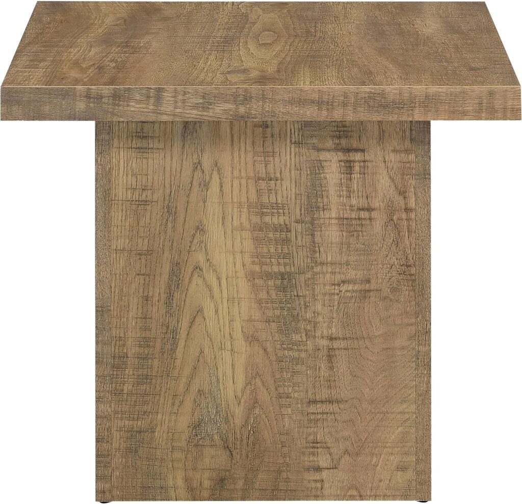 Coaster Home Furnishings Zetta Square Living Room End Table Sofa Side Table Engineered Eco-Friendly Wood Look Laminate Veneer Rustic Farmhouse Mango Brown 708067