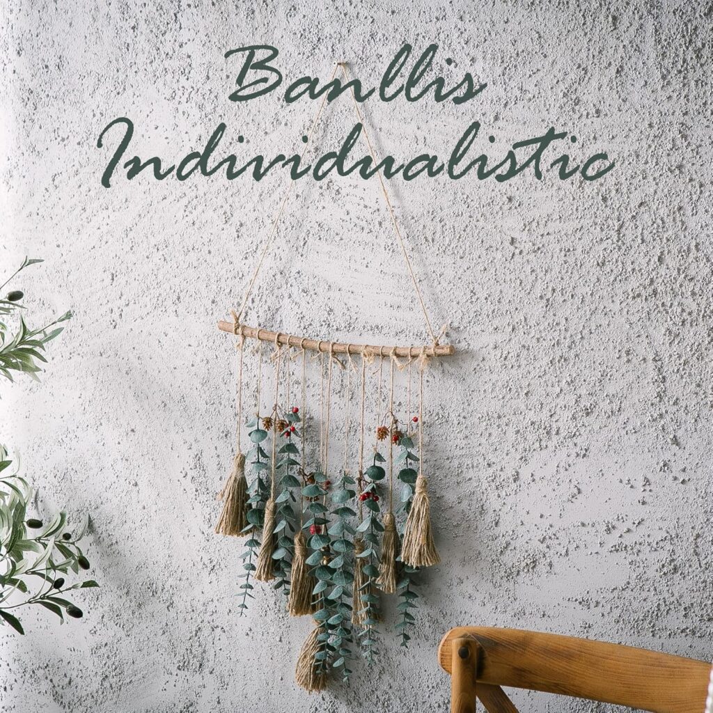 Artificial Eucalyptus Boho Wall Decor Aesthetic, Fake Greenery Leaves Stems Hanging Plants on 16 inch Wooden Stick, Rustic Farmhouse Home/Office Decor, Bathroom Wall Decor, Nursery Decor