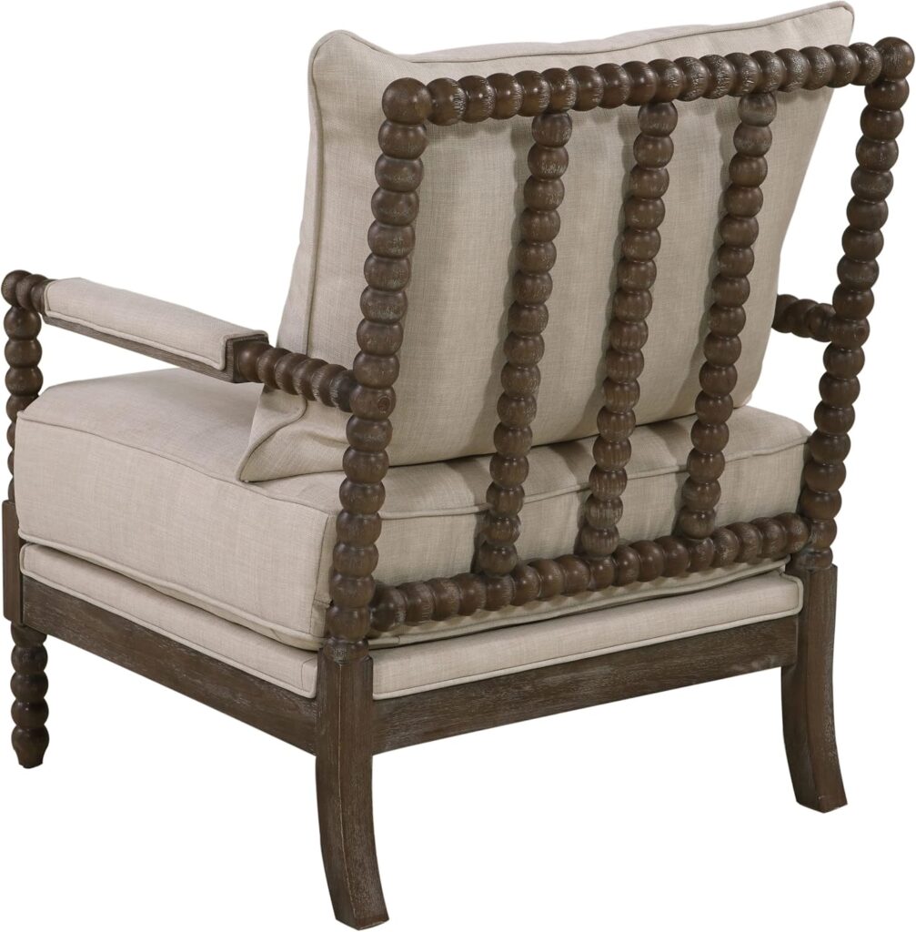 Coaster Home Furnishings Blanchett Cushion Back Accent Chair Beige and Natural