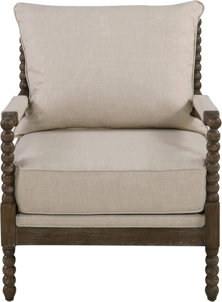 Coaster Home Furnishings Blanchett Cushion Back Accent Chair Beige and Natural