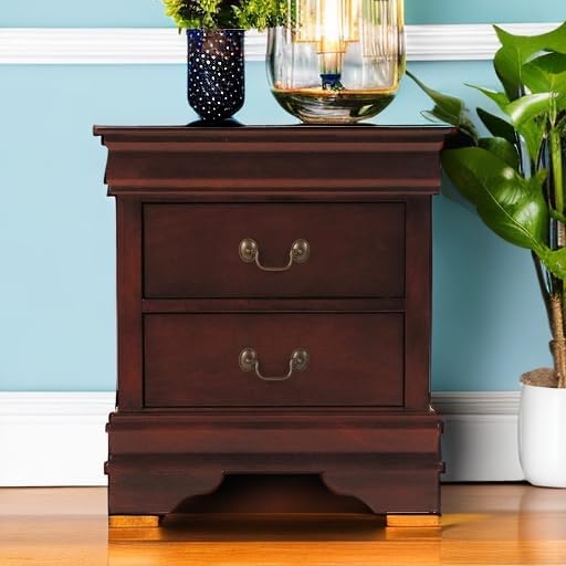 Signature Design by Ashley Alisdair Traditional 2 Drawer Nightstand, 23.75 Tall, Dark Brown