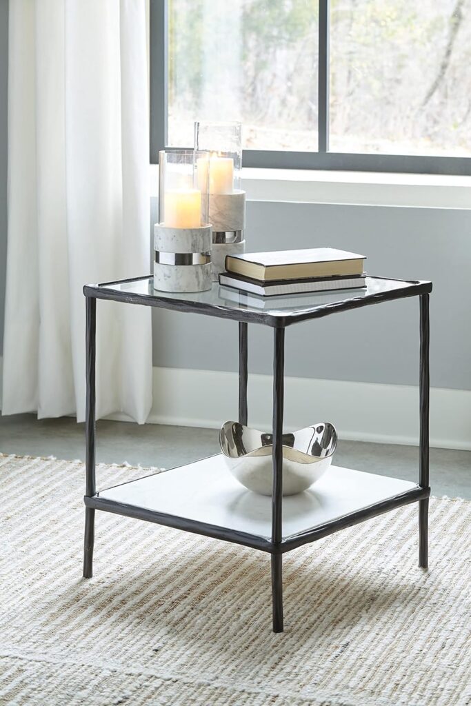 Signature Design by Ashley Ryandale Contemporary Accent Table, Antique Brass Finish