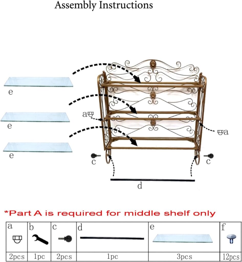 Touch of Class Kadalynn Wall Bathroom Shelf with Towel Bar - Antique Bronze - Handcrafted Metal - Decorative Storage - Mounted Rack Organizer - 3 Shelves - 24 Inches High