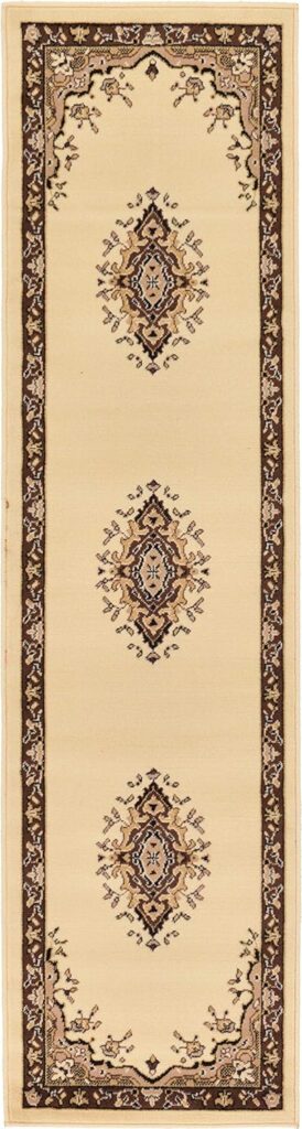 Unique Loom Reza Collection Traditional Persian Style Area Rug, 8 x 10 ft, Black/Beige