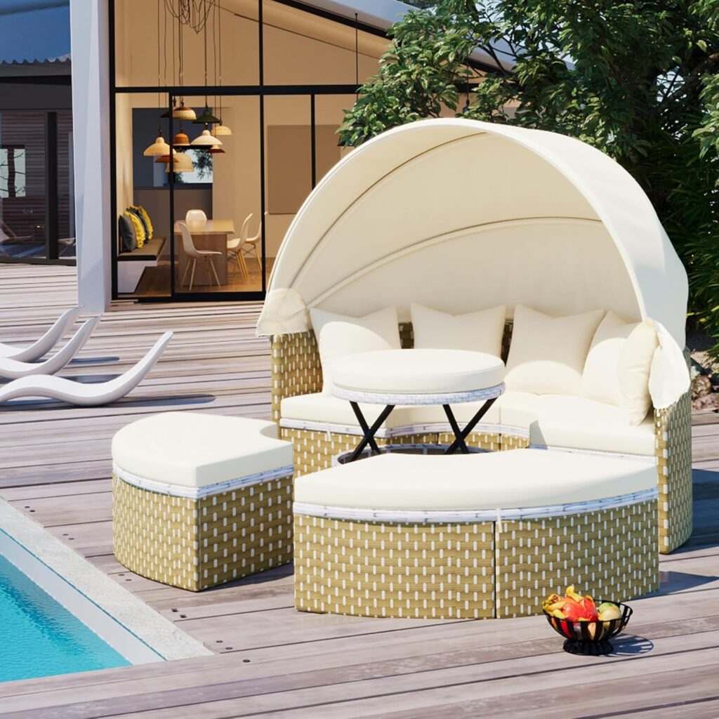 Merax Patio Furniture Round Outdoor Sectional Sofa Set Review - Fresh ...