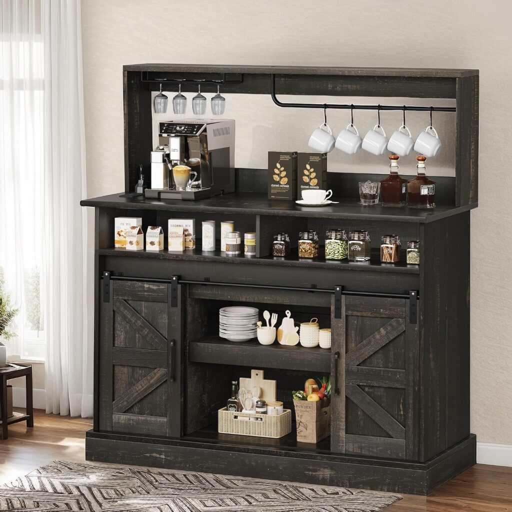 Buffe Rack YITAHOME Buffet Cabinets with Upper Rack review - Fresh Space Decor